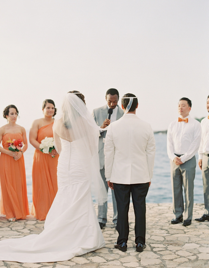 A wedding ceremony on the cliffs at the Rockhouse Hotel in Negril, Jamaica